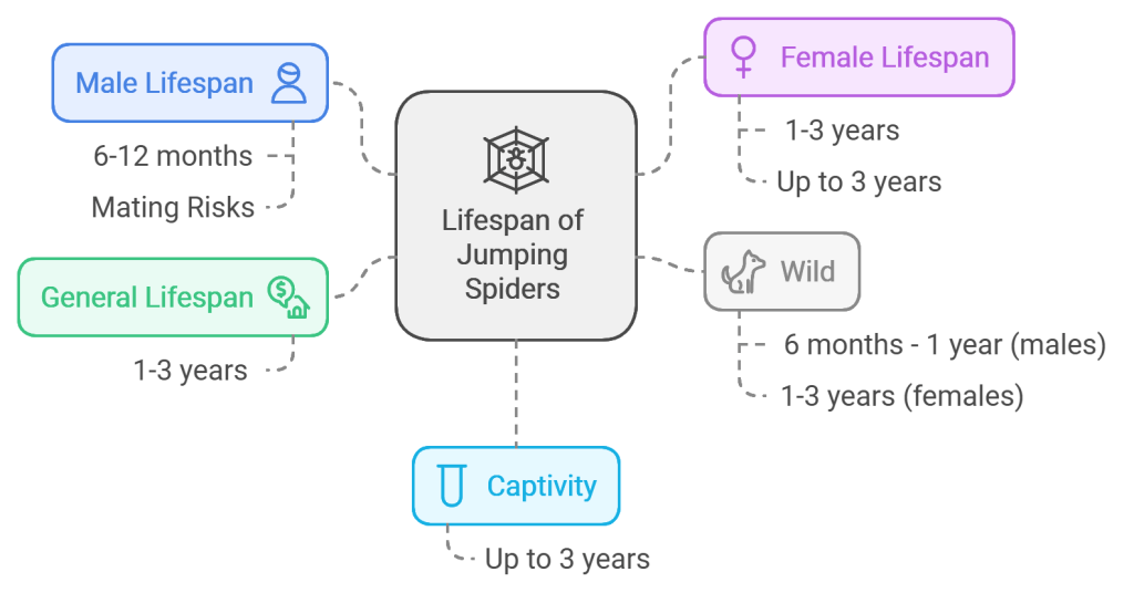 how long do jumping spiders live